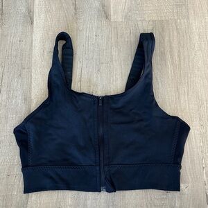 Athleta Black Zipper Sports Bra